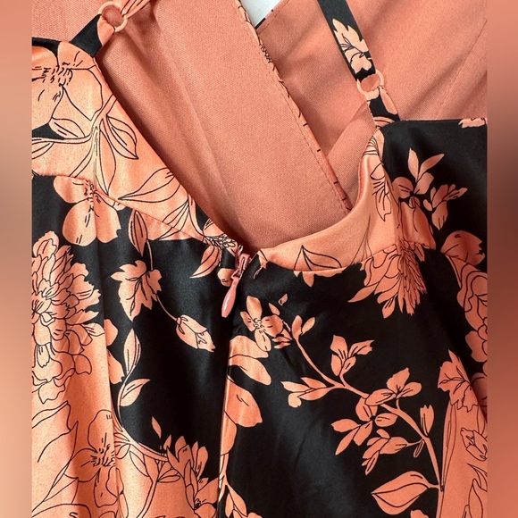 Lulu’s Tea Gardens Rusty Rose Floral Print Satin Maxi Dress - Picture 12 of 16